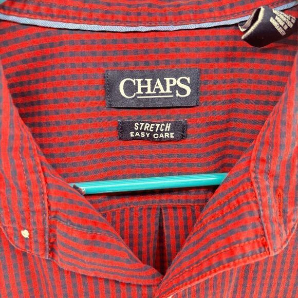 Chaps by Ralph Lauren Plaid Flannel Red Blue Long Sleeve Mens Large Comfy City - Picture 3 of 5